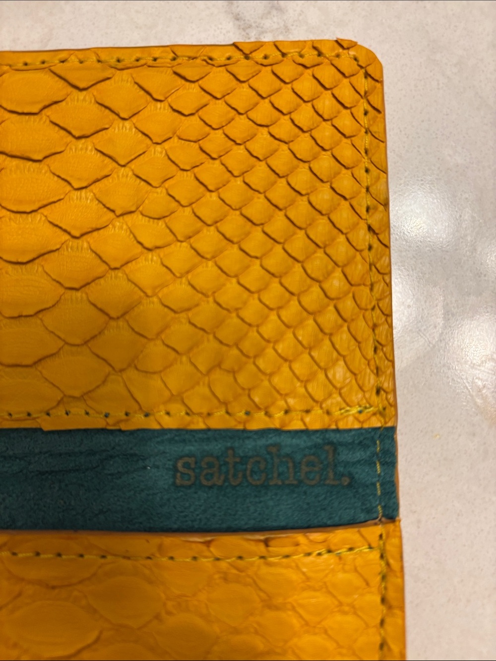 Beautiful Satchel Yellow Python Snap Wallet - Picture 4 of 5